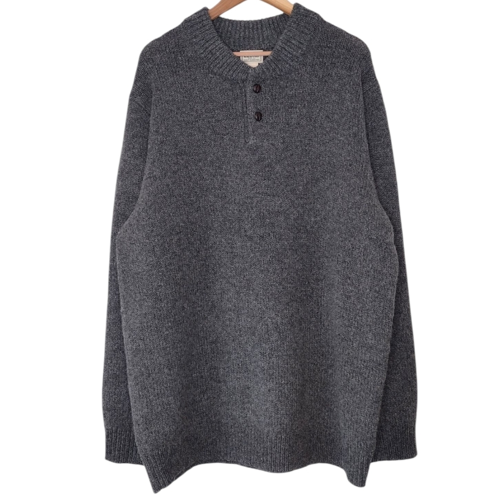 NWT L.L. Bean Men's Gray Knit Charcoal Pullover Long Sleeve Sweater Sz XXL Tall - Picture 1 of 13